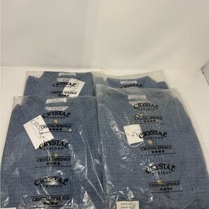 Lot of 4 Brand new in package Men's Blue cotton Work Shirts Sz XL (CH2)